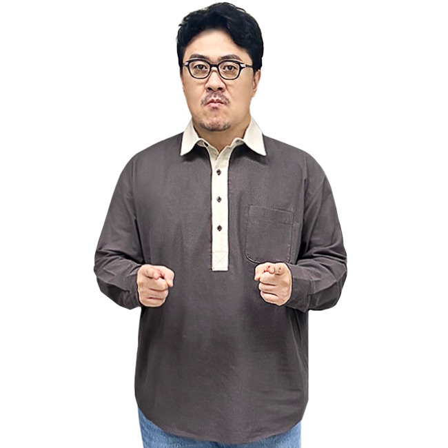 베시아 반오픈 카라 포인트 셔츠 (YV)
